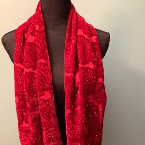 NWT Lord & Taylor Velour Beaded Scarf